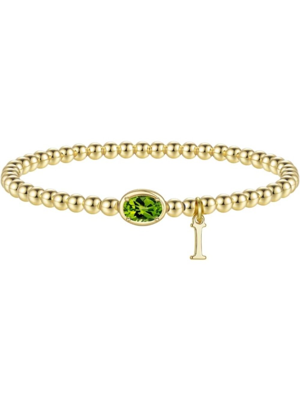 Personalized Birthstone Bracelet for Women, Initial A-Z Beaded Jewelry Gift